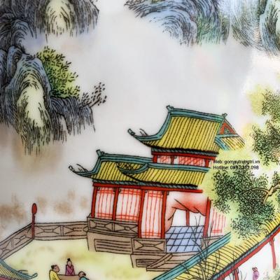 Bình Họa Tiết Thu Vân Tĩnh Vãn Thiên